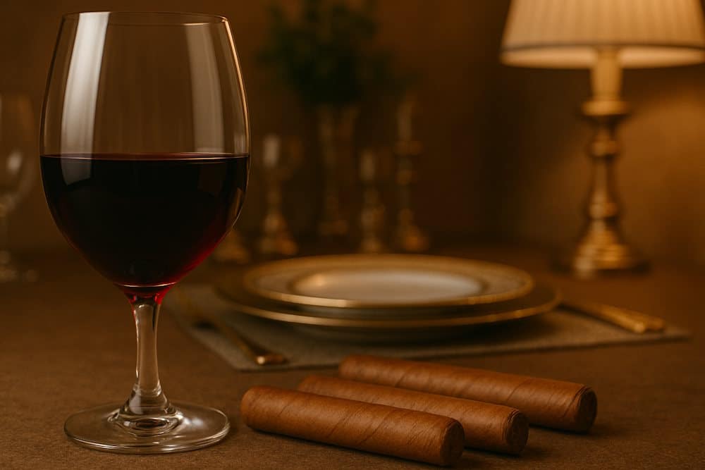 Wein und Zigarren in Kombination