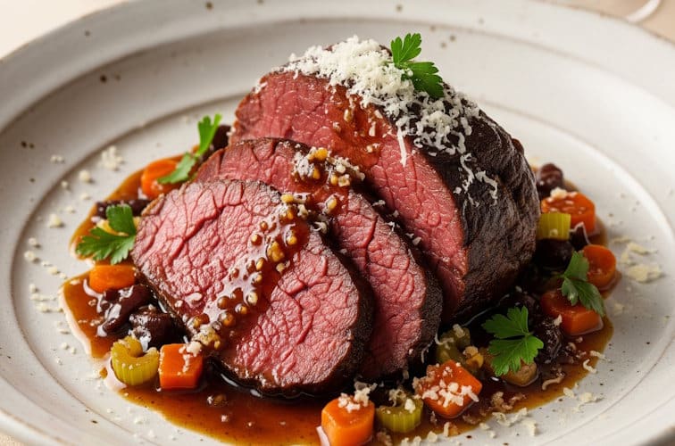 Brasato al Barolo – Piemonteser Schmorbraten mit Tiefe und Eleganz 4 Brasato di Barolo modern interpretiert im Haubenkoch-Restaurant