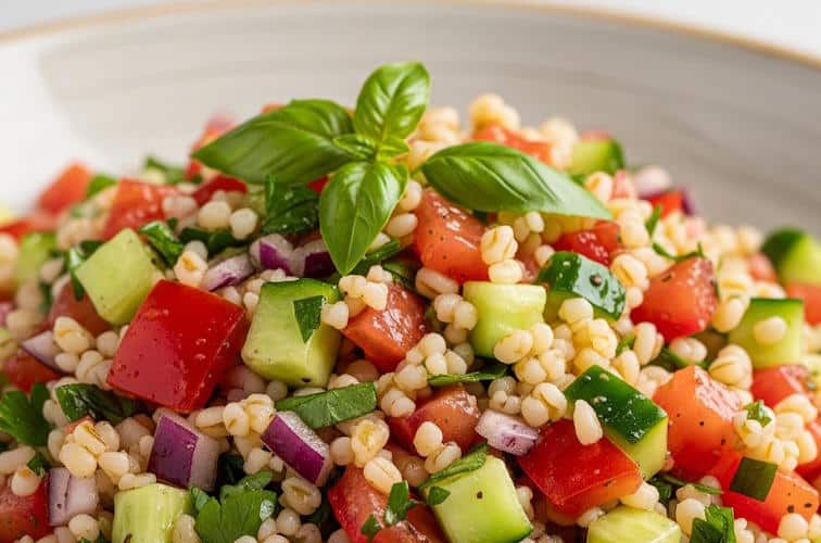 Salate zum Grillen - schnelle & einfache Grillsalat-Rezepte 5 Leckerer Bulgursalat mit buntem Gemüse