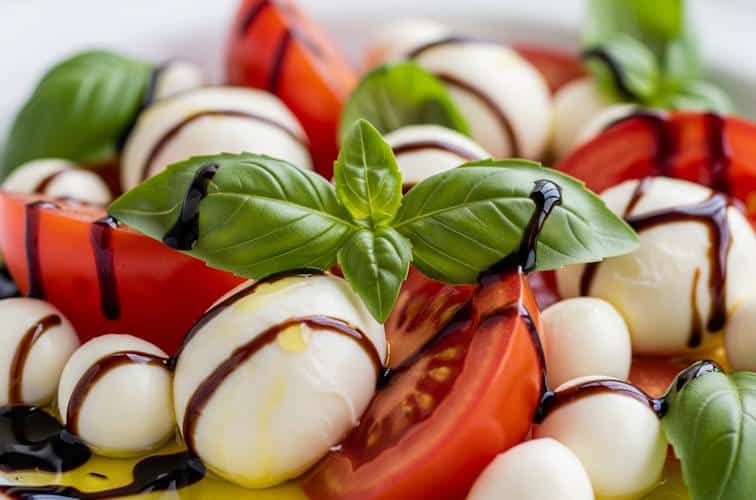 Salate zum Grillen - schnelle & einfache Grillsalat-Rezepte 6 Caprese-Salat mit Balsamico-Essig