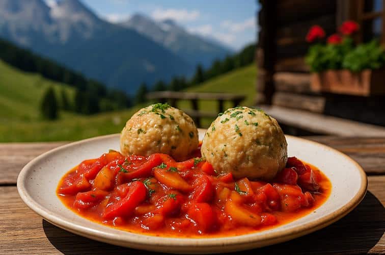 Saucen zu Knödeln – der unterschätzte Hauptdarsteller der Südtiroler Küche 6 Semmelknödel mit Peperonata-Sauce